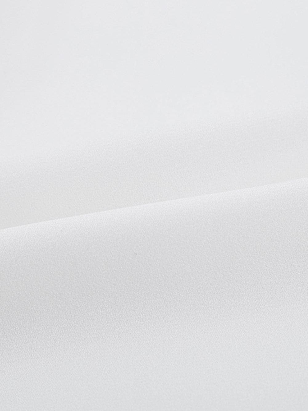 Eternal White Button-Up Tie Top with Ruffle Sleeves