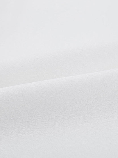 Eternal White Button-Up Tie Top with Ruffle Sleeves