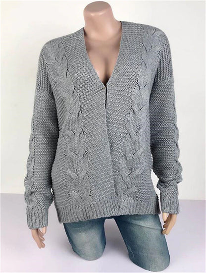 Women's Cardigan Knitted Solid Color Basic Casual Chunky Long Sleeve Loose Sweater Cardigans Hooded Open Front Fall Winter Wine Dusty Rose Gray