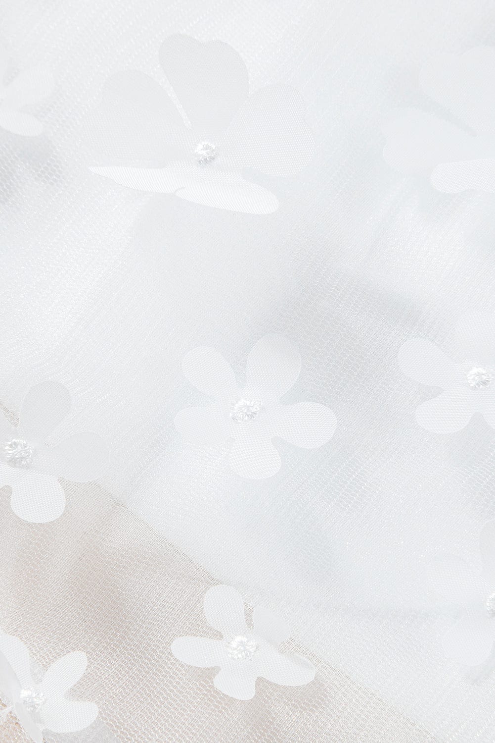 Ethereal White Lace Bridal Gown with Floral Appliques