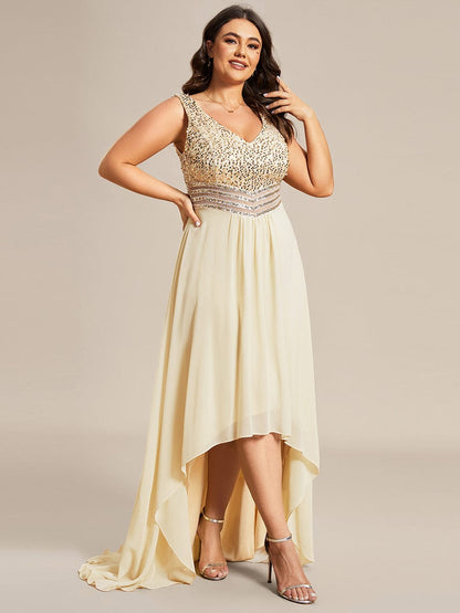 Evening Elegance Plus Size V-neck Sleeveless Dress
