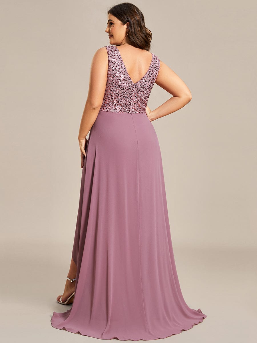Evening Elegance Plus Size V-neck Sleeveless Dress
