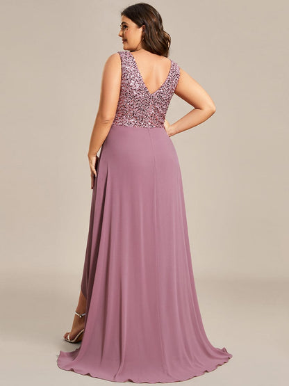 Evening Elegance Plus Size V-neck Sleeveless Dress