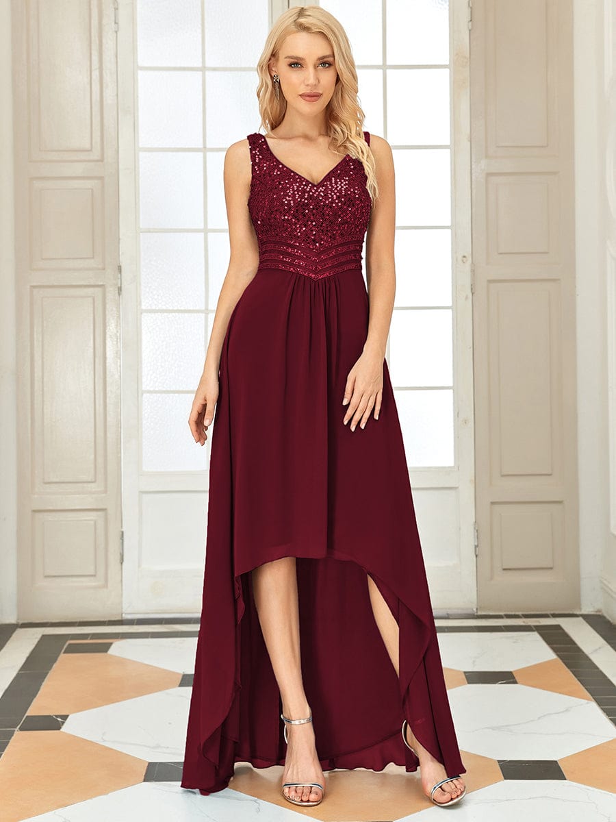 Evening Elegance Plus Size V-neck Sleeveless Dress