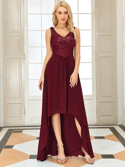 Evening Elegance Plus Size V-neck Sleeveless Dress