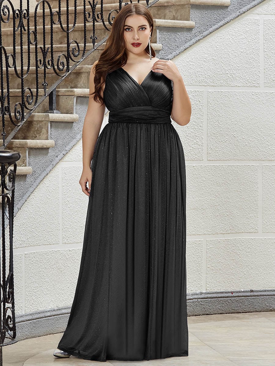 Evening Glamour Plus Size Maxi Dress with Stardust Sparkle
