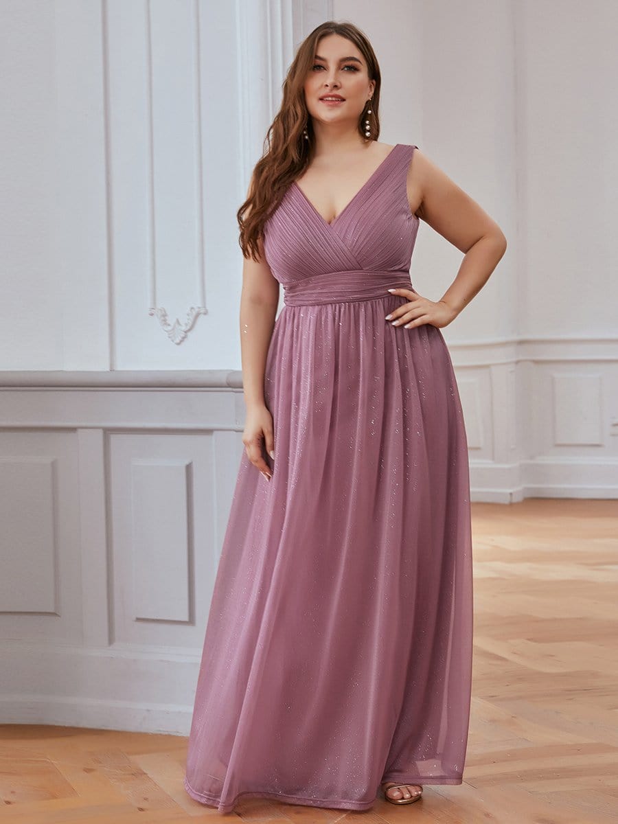Evening Glamour Plus Size Maxi Dress with Stardust Sparkle
