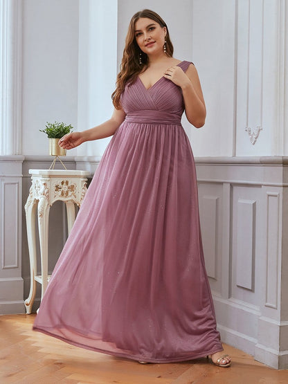 Evening Glamour Plus Size Maxi Dress with Stardust Sparkle