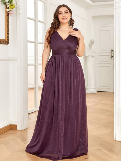 Evening Glamour Plus Size Maxi Dress with Stardust Sparkle