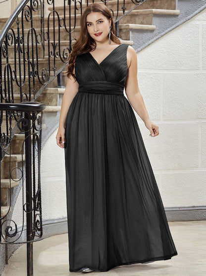 Evening Glamour Plus Size Maxi Dress with Stardust Sparkle