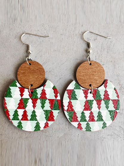 Evergreen Christmas Charm Wooden Earrings