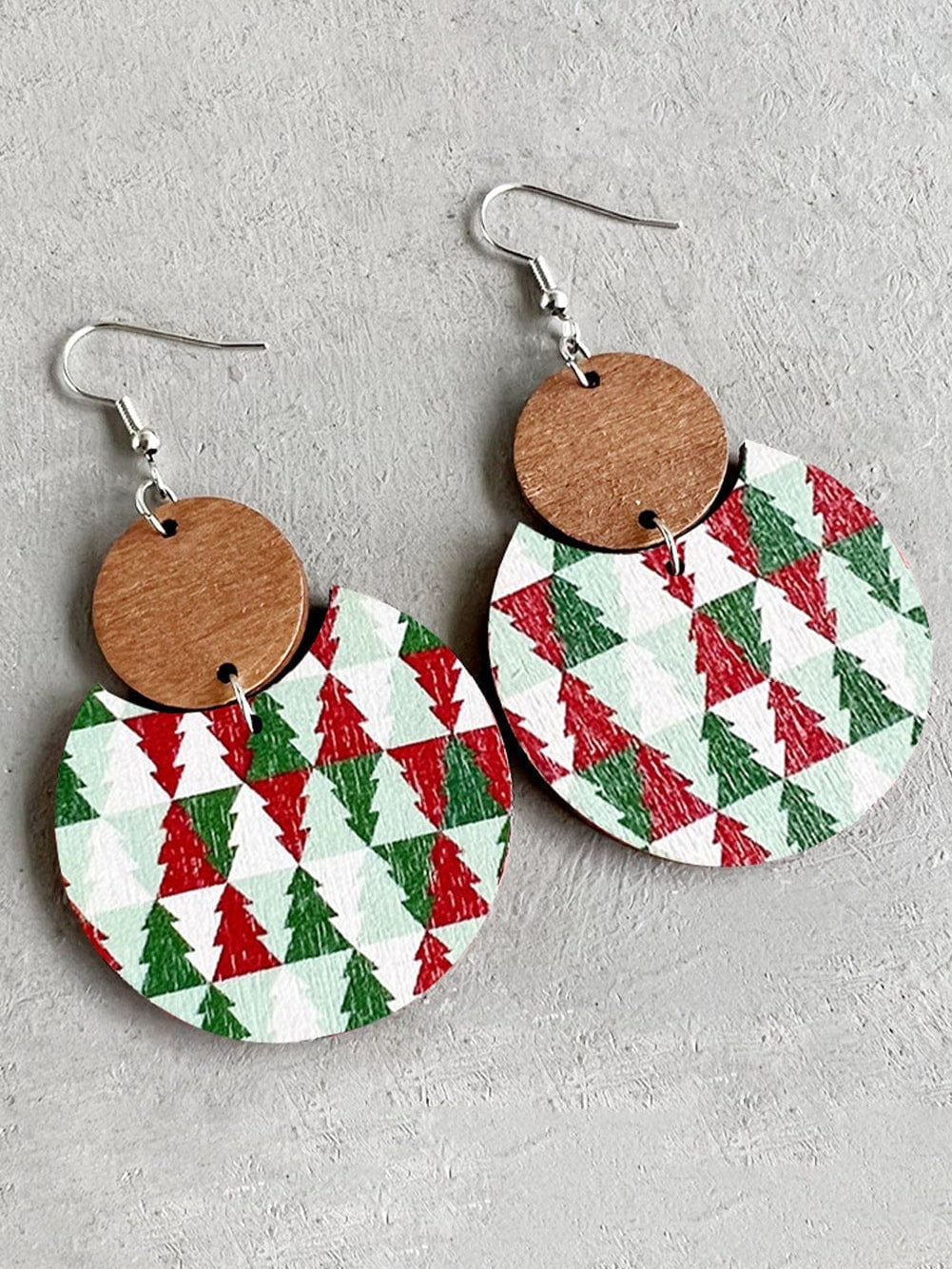 Evergreen Christmas Charm Wooden Earrings