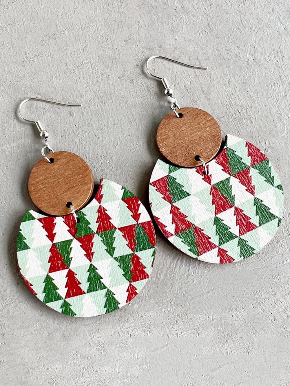 Evergreen Christmas Charm Wooden Earrings