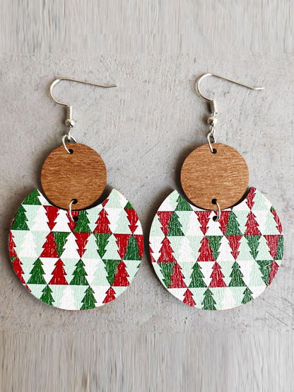 Evergreen Christmas Charm Wooden Earrings