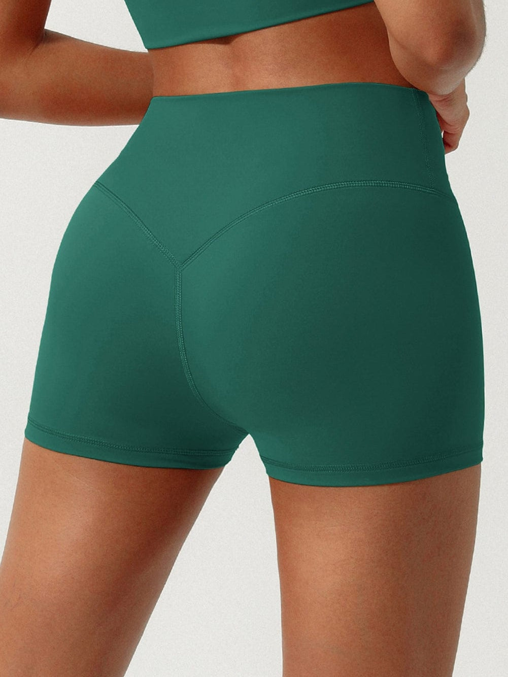 Evergreen Ruched High Waist Yoga Shorts for Active Lifestyle