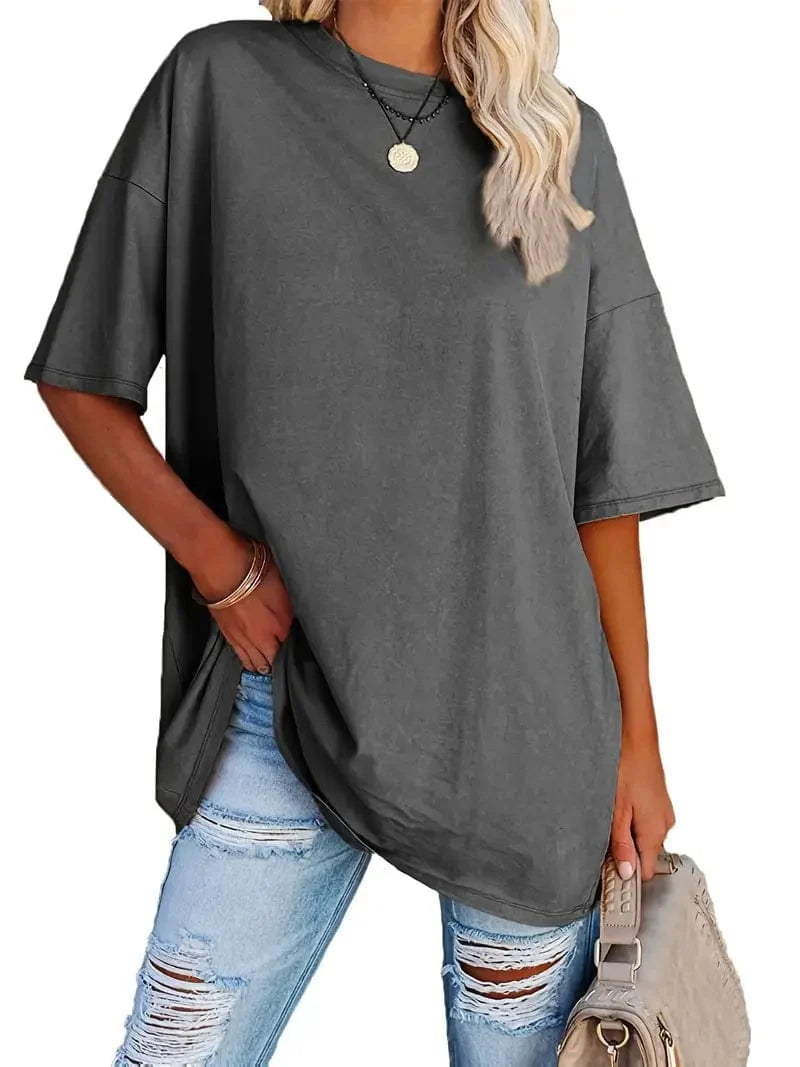 Everyday Women's Oversized Crew Neck T-shirt with Short Sleeves