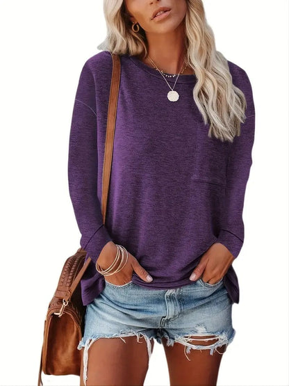 Everyday Women's Solid T-Shirt with Long Sleeves