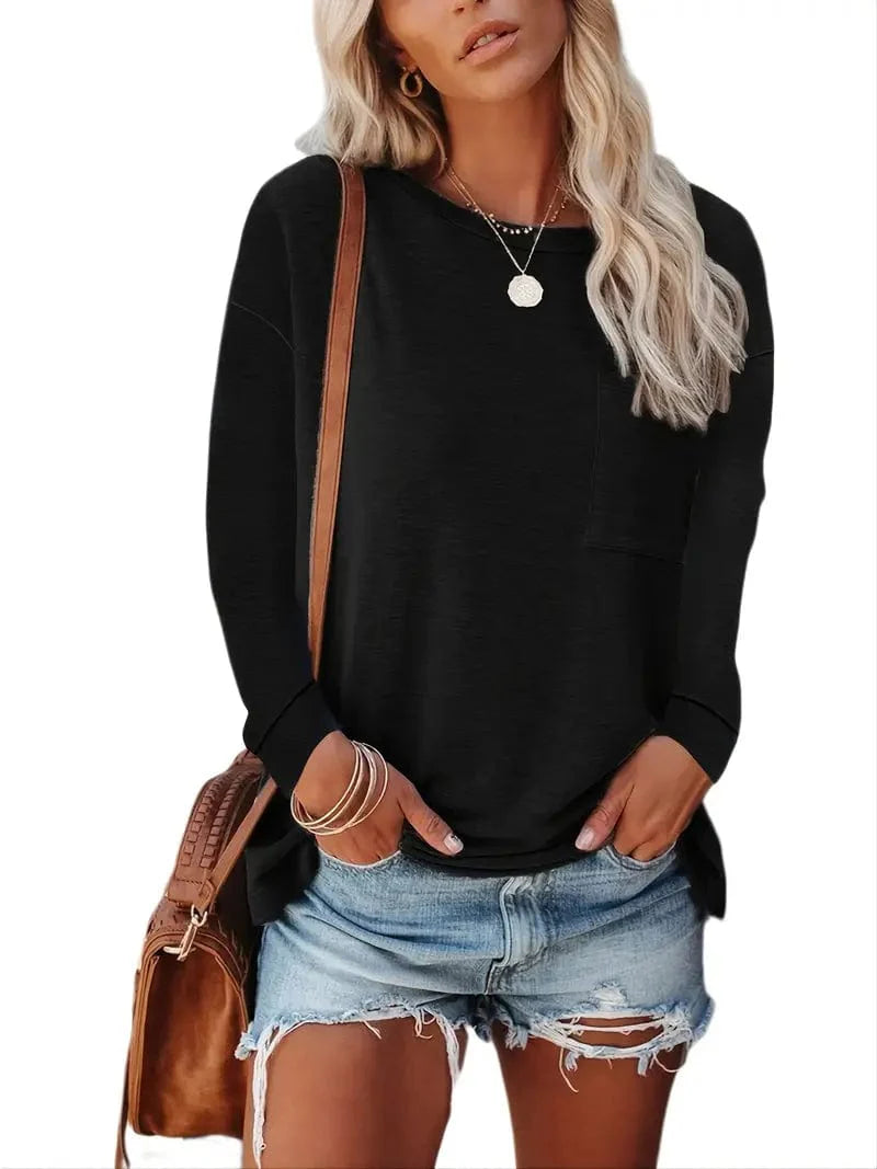 Everyday Women's Solid T-Shirt with Long Sleeves