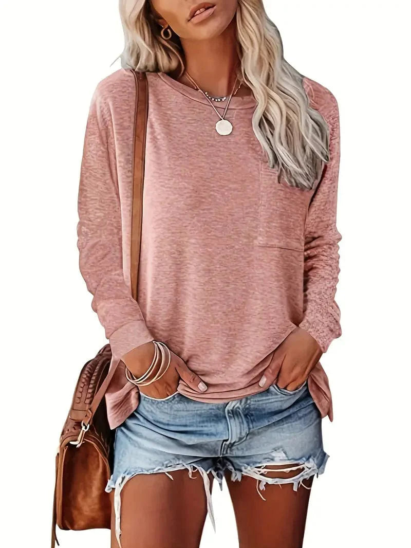 Everyday Women's Solid T-Shirt with Long Sleeves