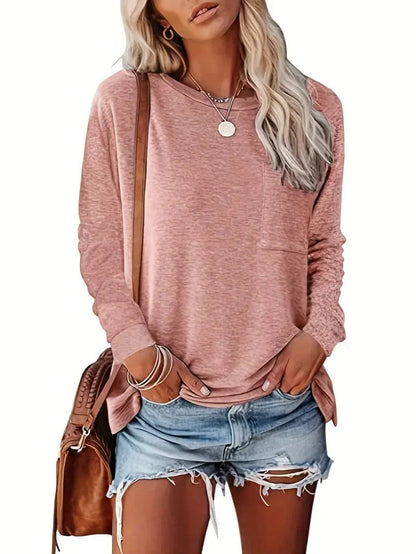 Everyday Women's Solid T-Shirt with Long Sleeves