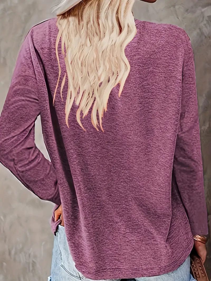 Everyday Women's Solid T-Shirt with Long Sleeves