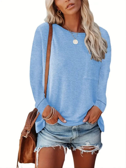 Everyday Women's Solid T-Shirt with Long Sleeves