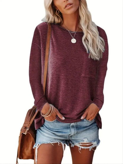 Everyday Women's Solid T-Shirt with Long Sleeves