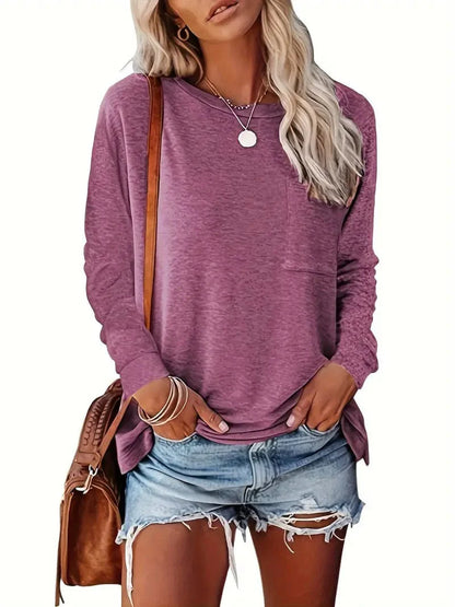 Everyday Women's Solid T-Shirt with Long Sleeves