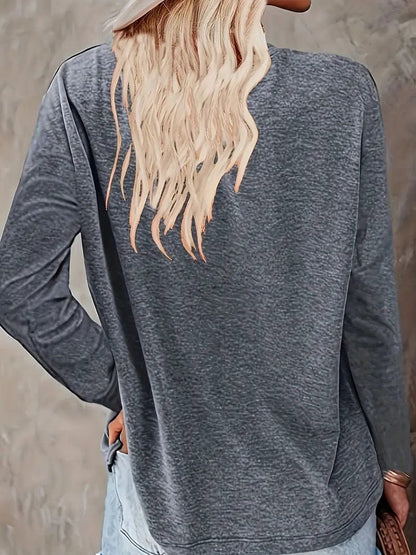 Everyday Women's Solid T-Shirt with Long Sleeves