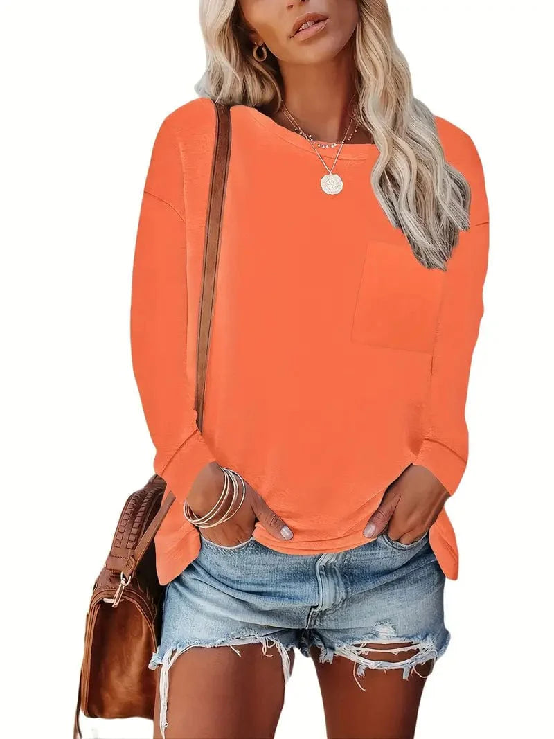 Everyday Women's Solid T-Shirt with Long Sleeves