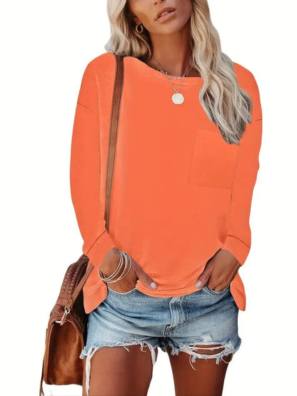 Everyday Women's Solid T-Shirt with Long Sleeves