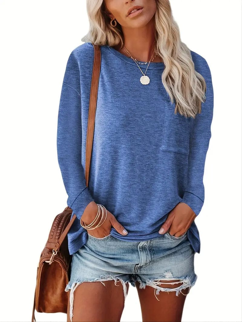 Everyday Women's Solid T-Shirt with Long Sleeves