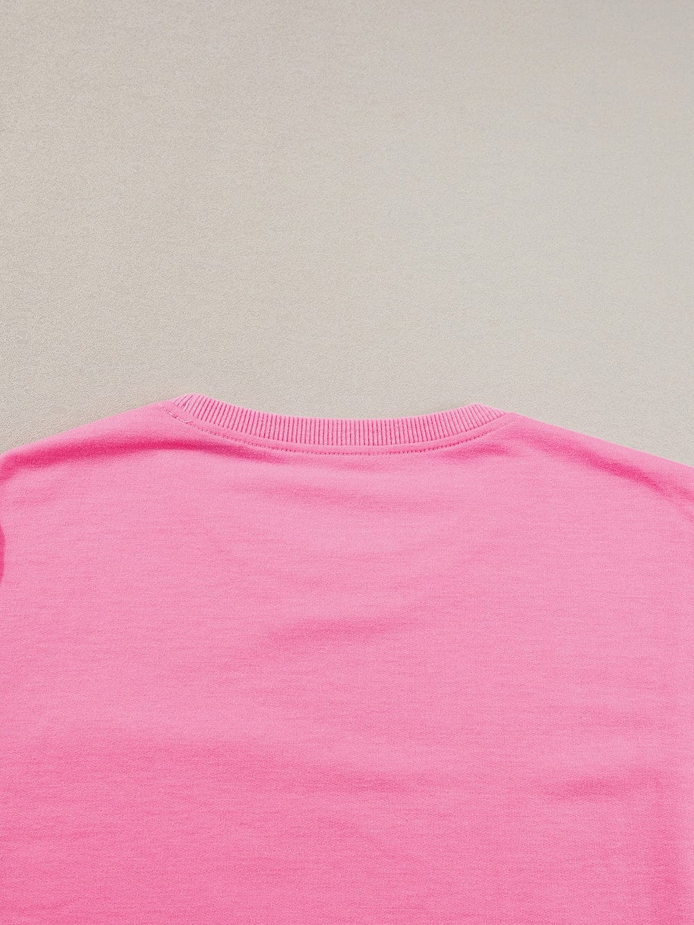 Exposed Seam Pink Split Loose T-Shirt with Chest Pocket
