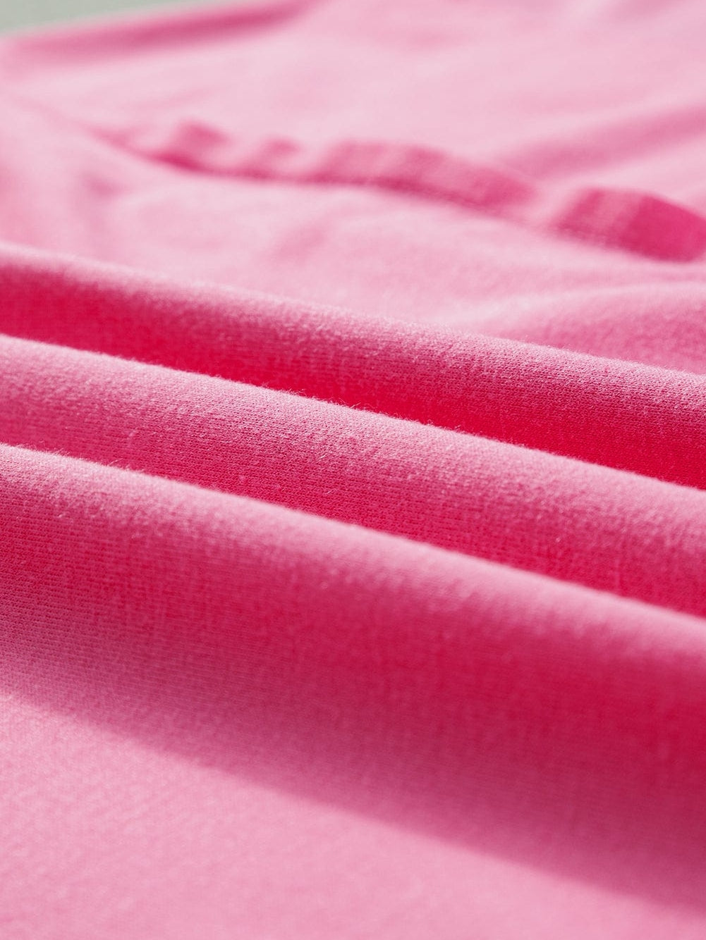 Exposed Seam Pink Split Loose T-Shirt with Chest Pocket