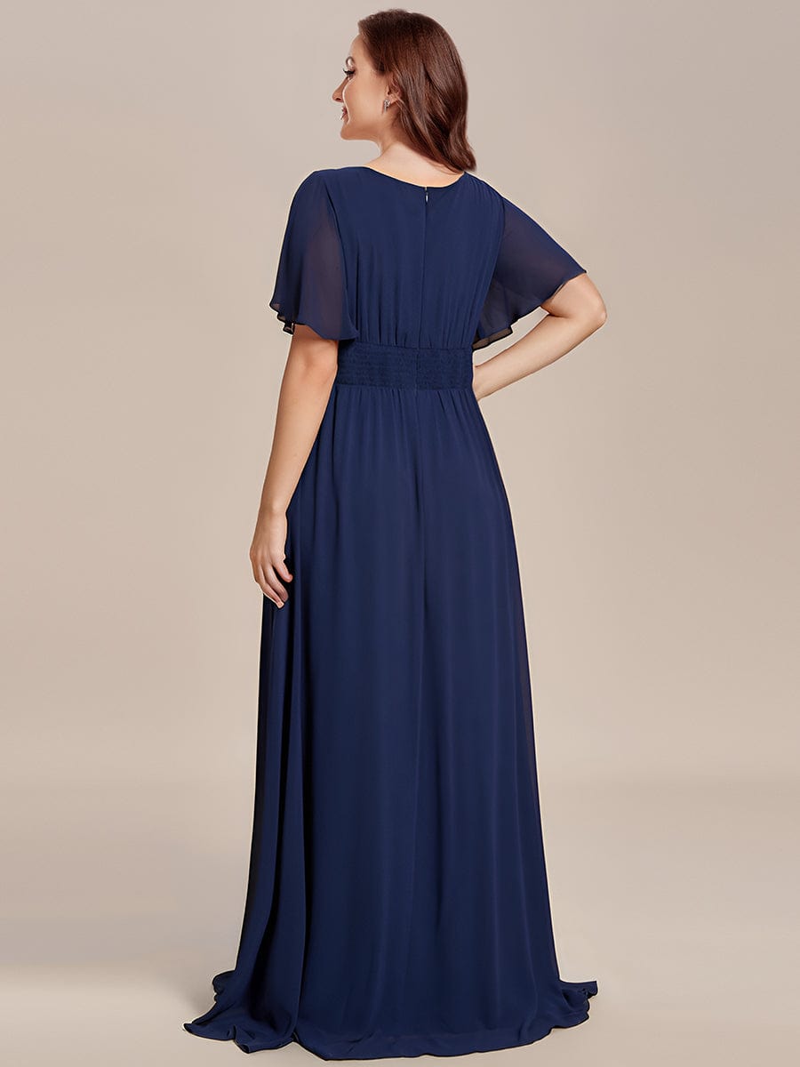 Exquisite Chiffon Pleated A-Line Bridesmaid Dress with Round Neckline