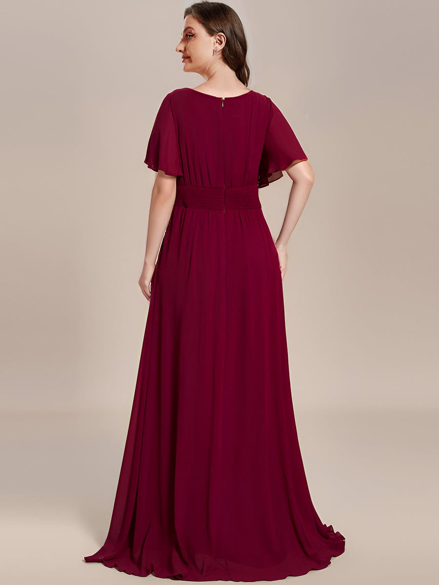 Exquisite Chiffon Pleated A-Line Bridesmaid Dress with Round Neckline
