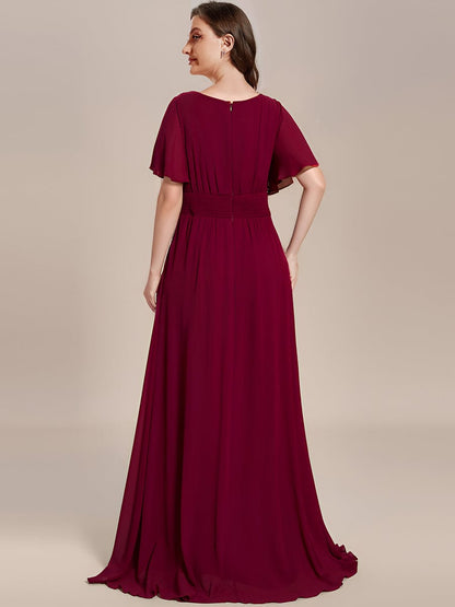 Exquisite Chiffon Pleated A-Line Bridesmaid Dress with Round Neckline