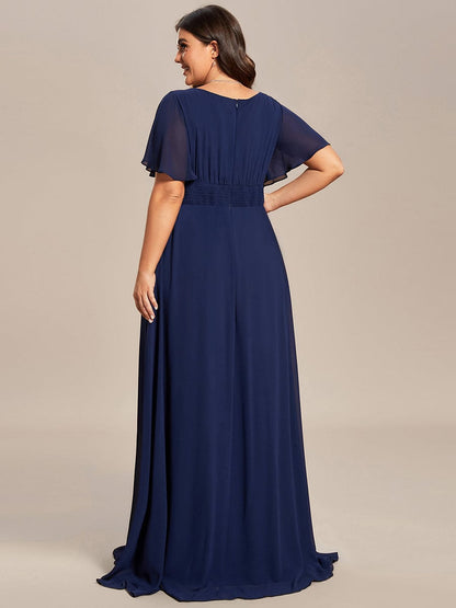 Exquisite Chiffon Pleated A-Line Bridesmaid Dress with Round Neckline