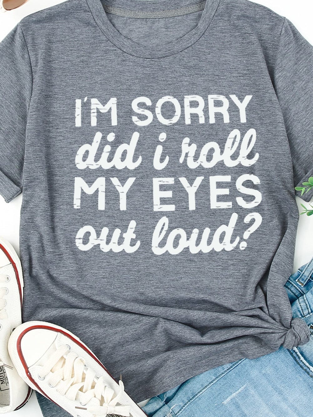 Eye-Catching Gray Graphic Tee with Witty Text
