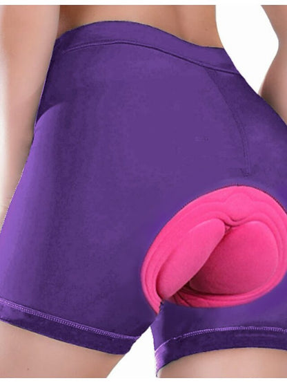 Arsuxeo Women's Cycling Under Shorts Cycling Padded Shorts Bike Underwear Shorts Padded Shorts Chamois Bottoms Sports Spandex Purple Fuchsia Blue Mountain Bike MTB Road Bike Cycling Clothing - LuckyFash™