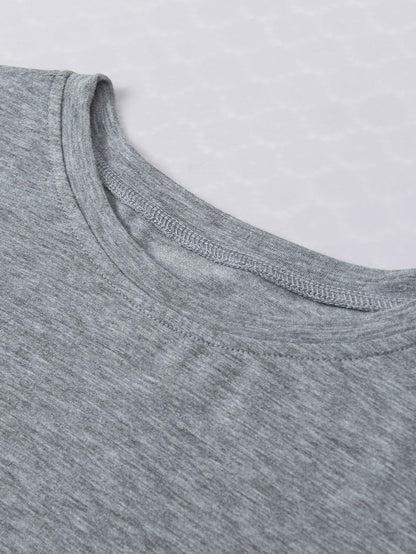 Grey Tiered Ruffle Sleeve Crew Neck Shift Top