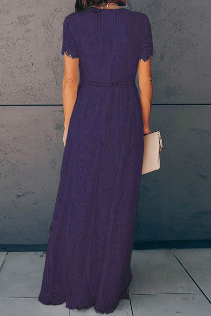 Printed V-Neck Short Sleeve Bohemian Dress