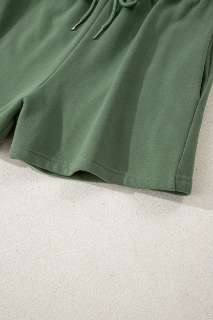 casual hoodie short set