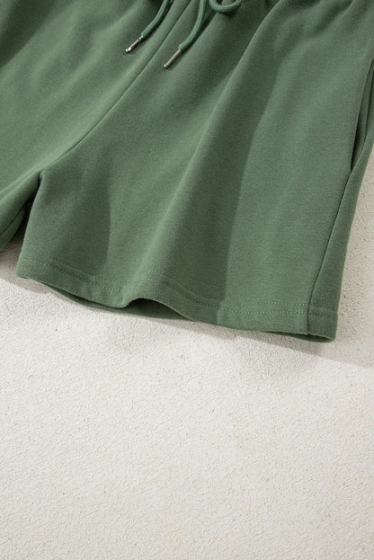 casual hoodie short set