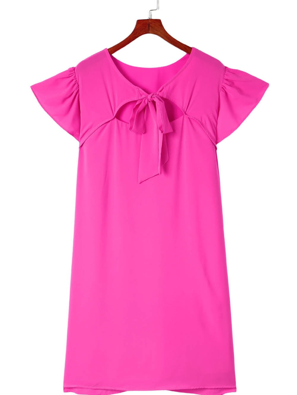 Rose Plus Size Ruffle Sleeve Mini Dress