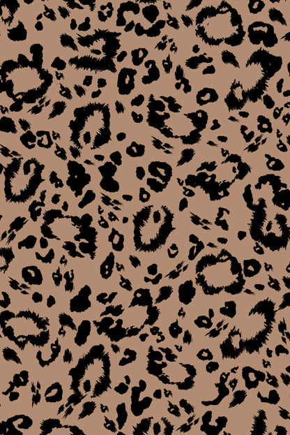 Red Sandalwood Color Block Leopard Patchwork Long Sleeve Loose Top