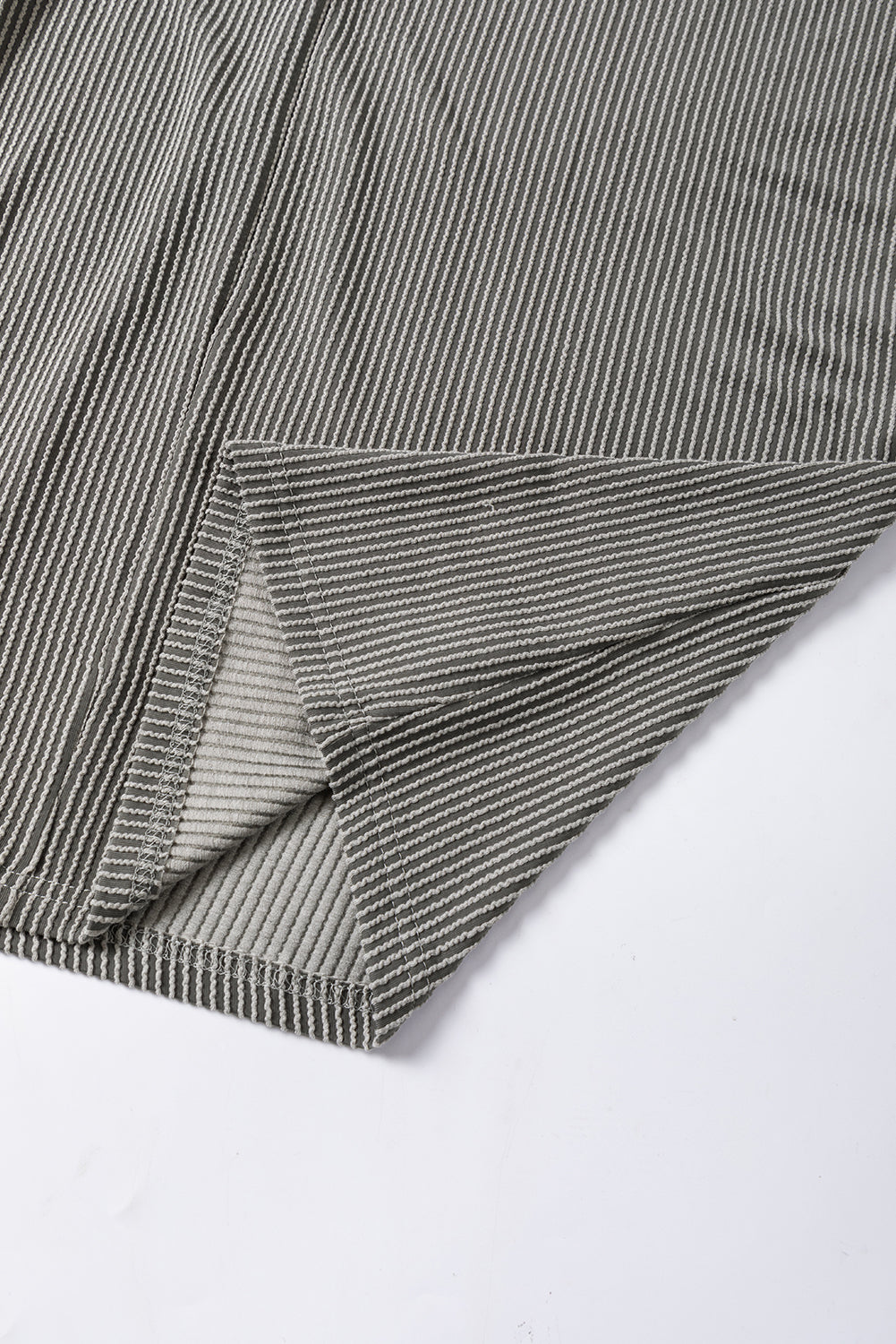 Philippine Gray Plus Size Corded V Neck Shift Dress