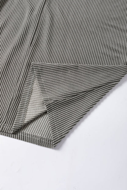 Philippine Gray Plus Size Corded V Neck Shift Dress