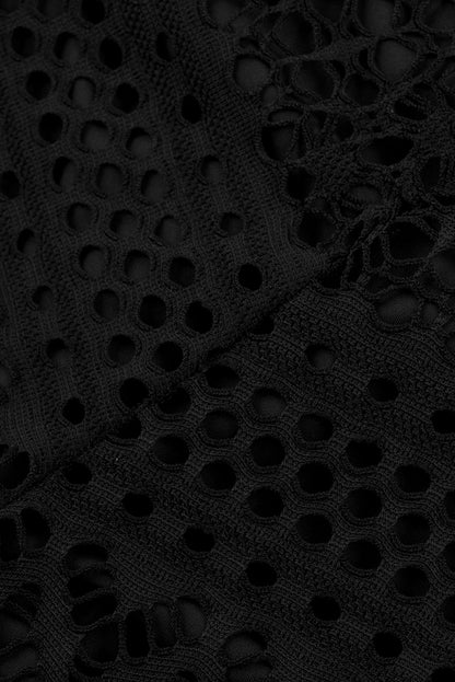 Black Lace Swim Shorts with Attached Briefs