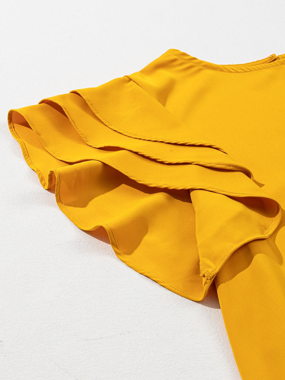 Tiered Ruffled Sleeve Grapefruit Orange Plus Size Dress for Parties and Beyond